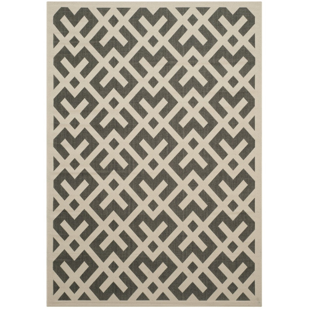 SAFAVIEH Indoor Outdoor CY6915-216 Courtyard Black / Beige Rug Image 1