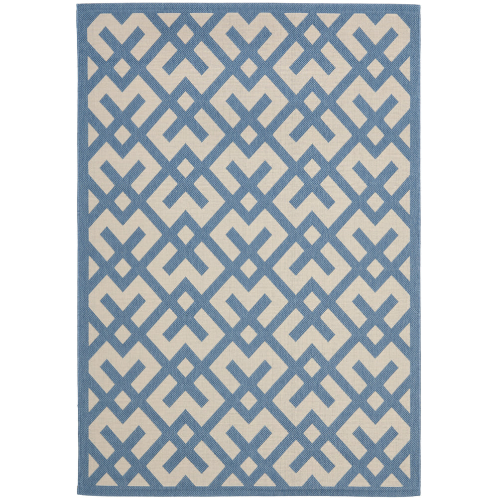 SAFAVIEH Indoor Outdoor CY6915-243 Courtyard Beige / Blue Rug Image 2