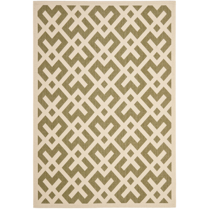 SAFAVIEH Indoor Outdoor CY6915-234 Courtyard Green / Bone Rug Image 12