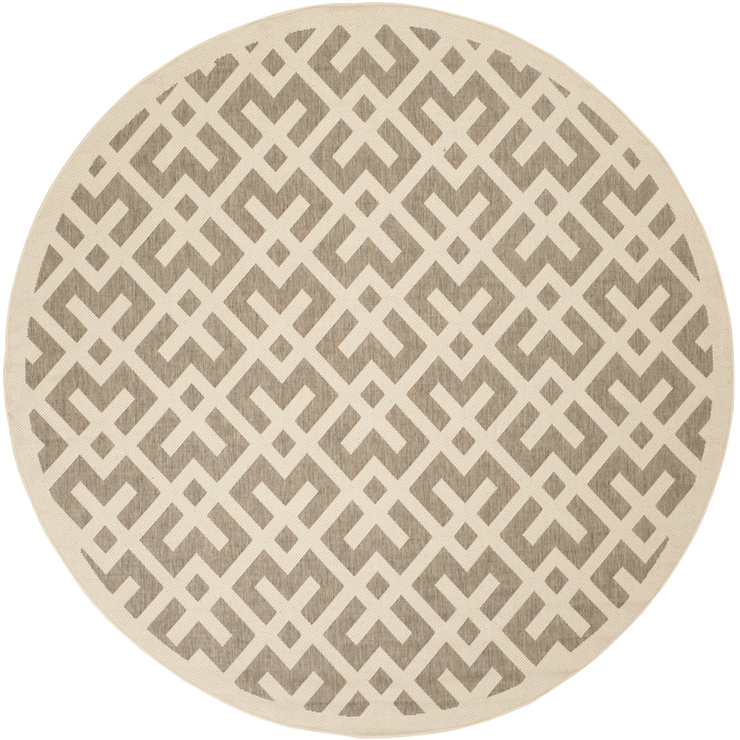 SAFAVIEH Indoor Outdoor CY6915-232 Courtyard Brown / Bone Rug Image 12