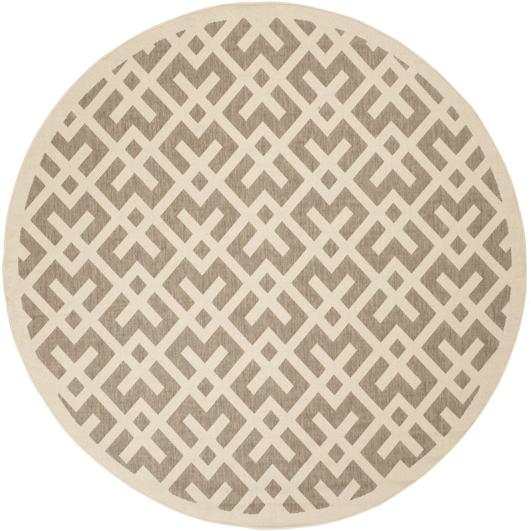 SAFAVIEH Indoor Outdoor CY6915-232 Courtyard Brown / Bone Rug Image 1