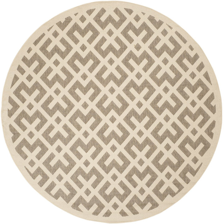 SAFAVIEH Indoor Outdoor CY6915-232 Courtyard Brown / Bone Rug Image 1