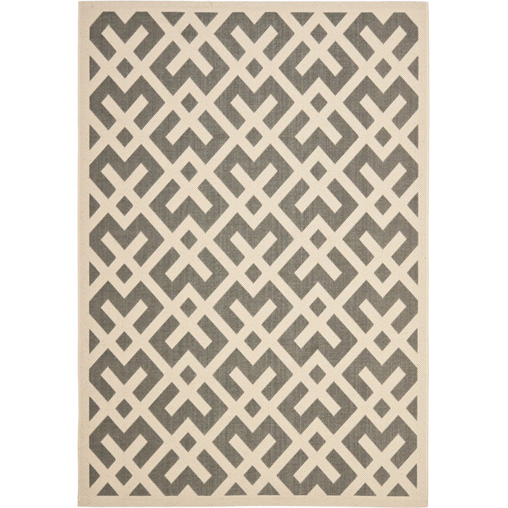 SAFAVIEH Outdoor CY6915-236 Courtyard Grey / Bone Rug Image 1