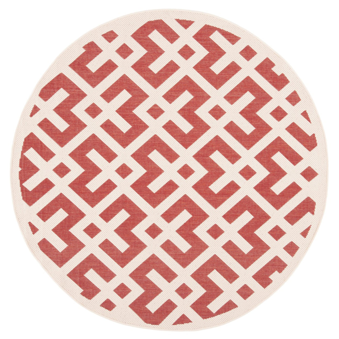 SAFAVIEH Outdoor CY6915-238 Courtyard Collection Red / Bone Rug Image 4