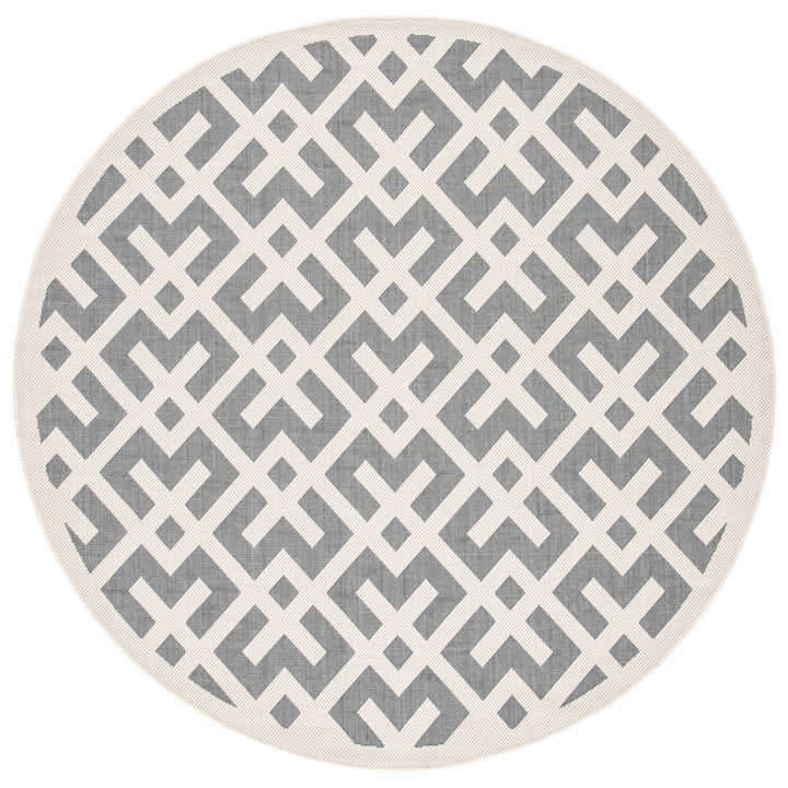 SAFAVIEH Outdoor CY6915-236 Courtyard Grey / Bone Rug Image 1