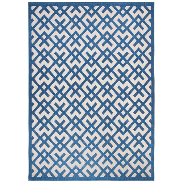 SAFAVIEH Indoor Outdoor CY6915-268 Courtyard Navy / Beige Rug Image 1