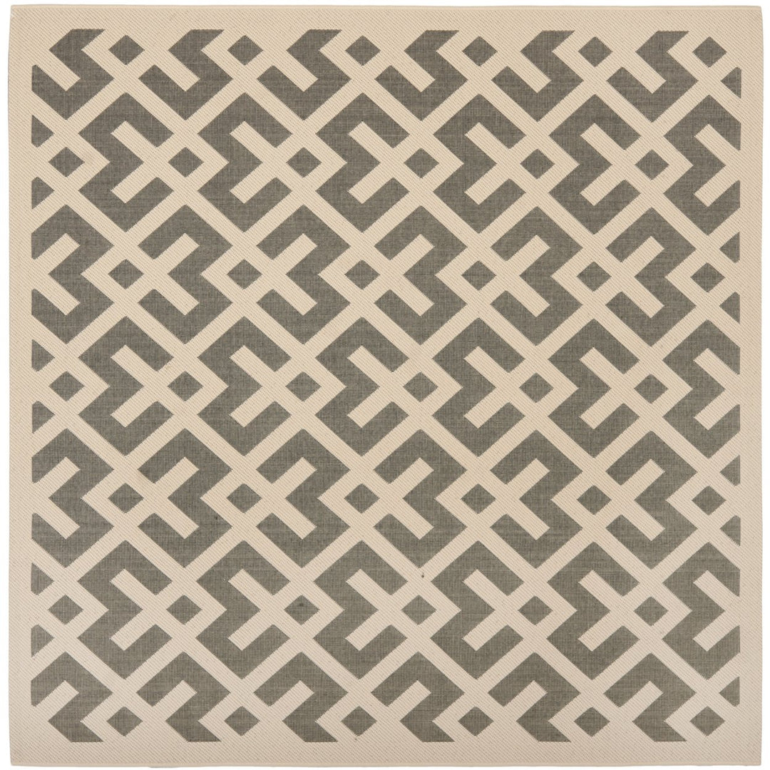 SAFAVIEH Outdoor CY6915-236 Courtyard Grey / Bone Rug Image 1