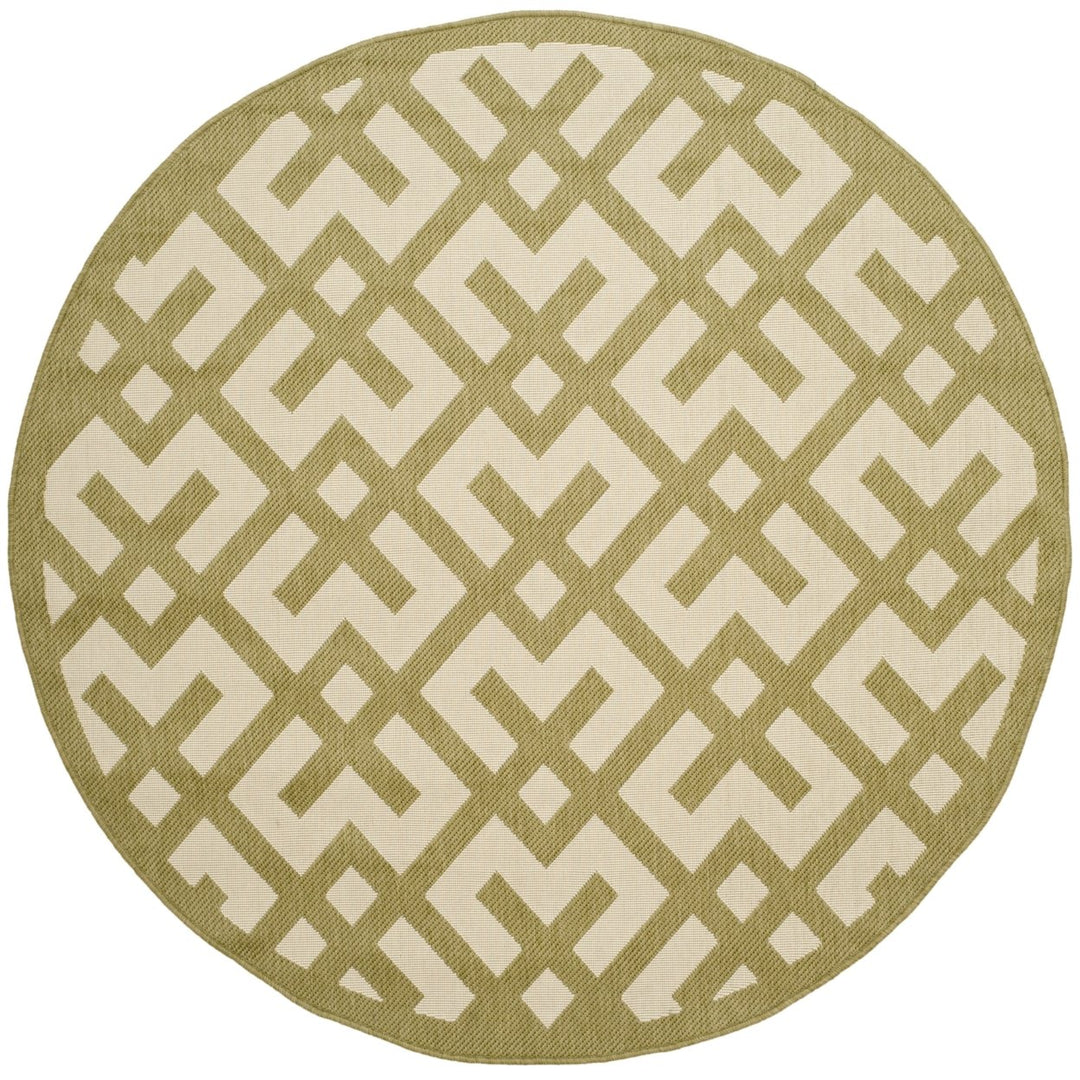 SAFAVIEH Indoor Outdoor CY6915-244 Courtyard Beige / Green Rug Image 1