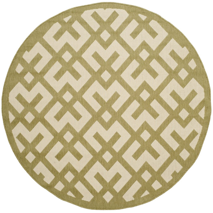 SAFAVIEH Indoor Outdoor CY6915-244 Courtyard Beige / Green Rug Image 1