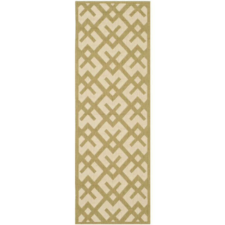 SAFAVIEH Indoor Outdoor CY6915-244 Courtyard Beige / Green Rug Image 6