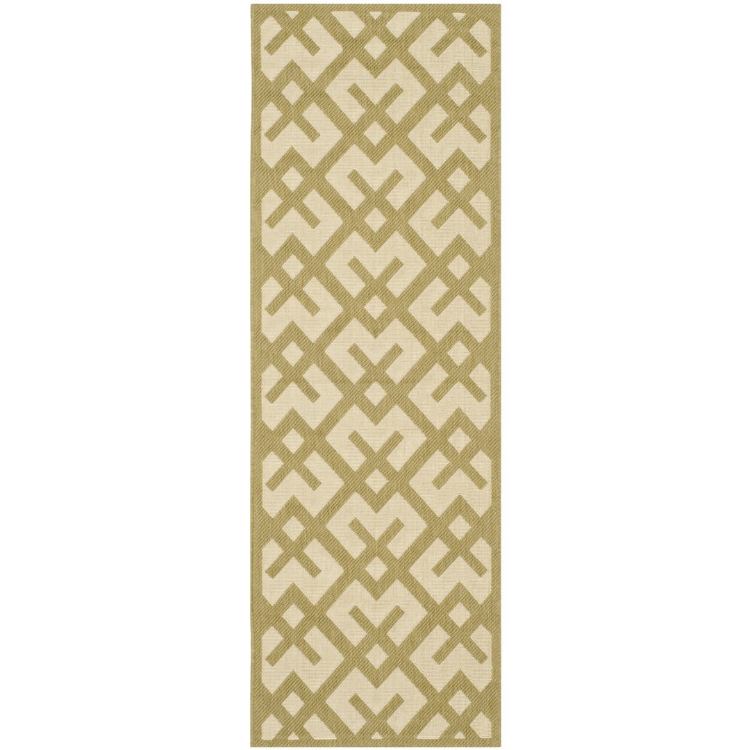 SAFAVIEH Indoor Outdoor CY6915-244 Courtyard Beige / Green Rug Image 1