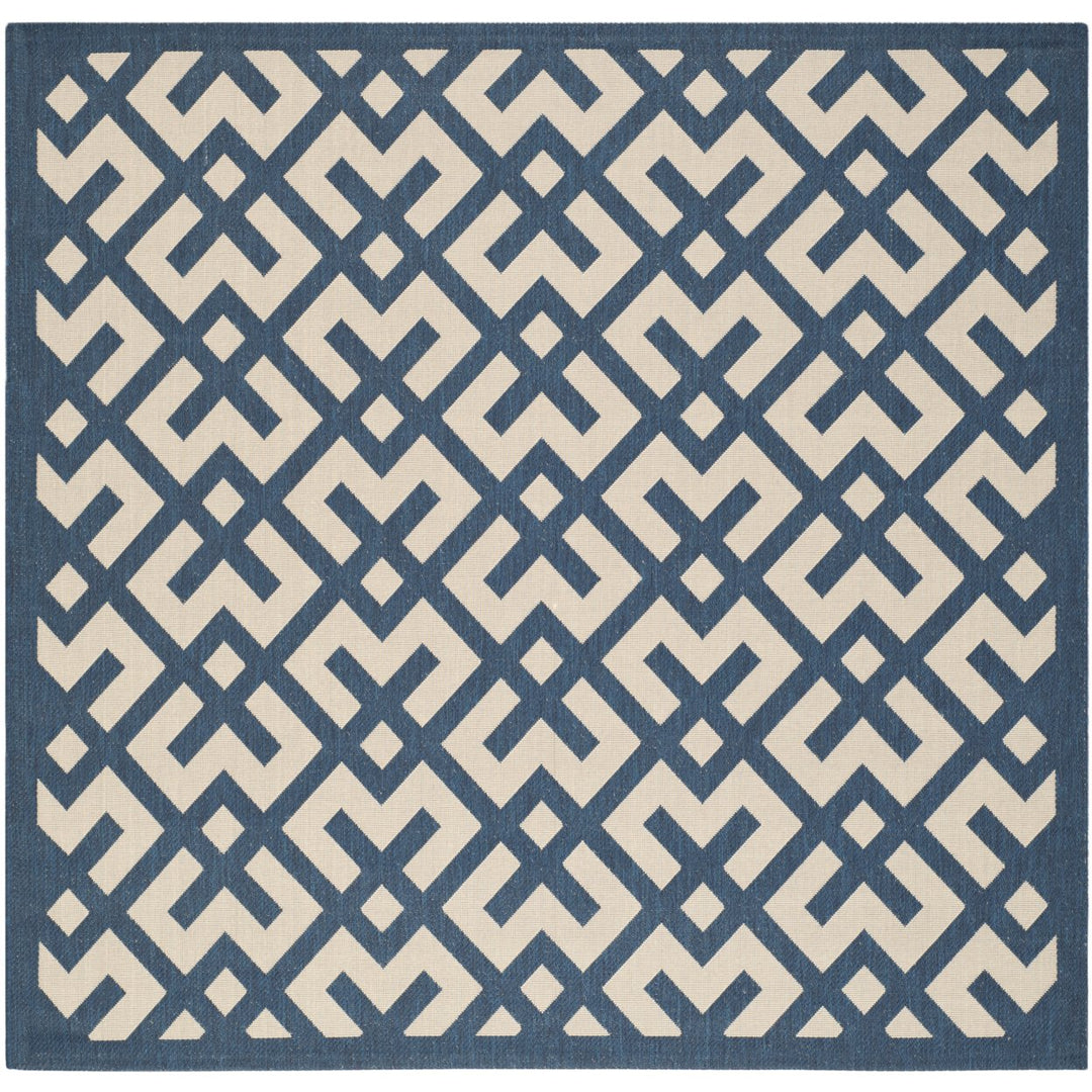 SAFAVIEH Indoor Outdoor CY6915-268 Courtyard Navy / Beige Rug Image 1