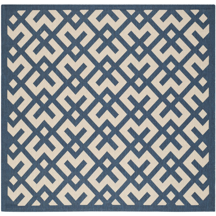 SAFAVIEH Indoor Outdoor CY6915-268 Courtyard Navy / Beige Rug Image 1