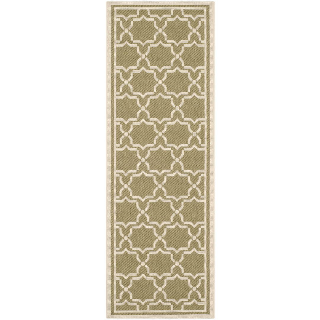 SAFAVIEH Indoor Outdoor CY6916-244 Courtyard Green / Beige Rug Image 5