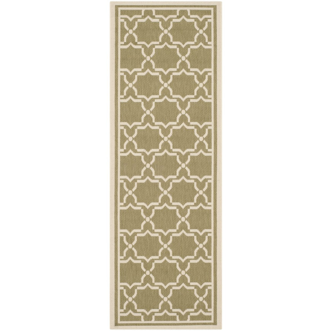 SAFAVIEH Indoor Outdoor CY6916-244 Courtyard Green / Beige Rug Image 1