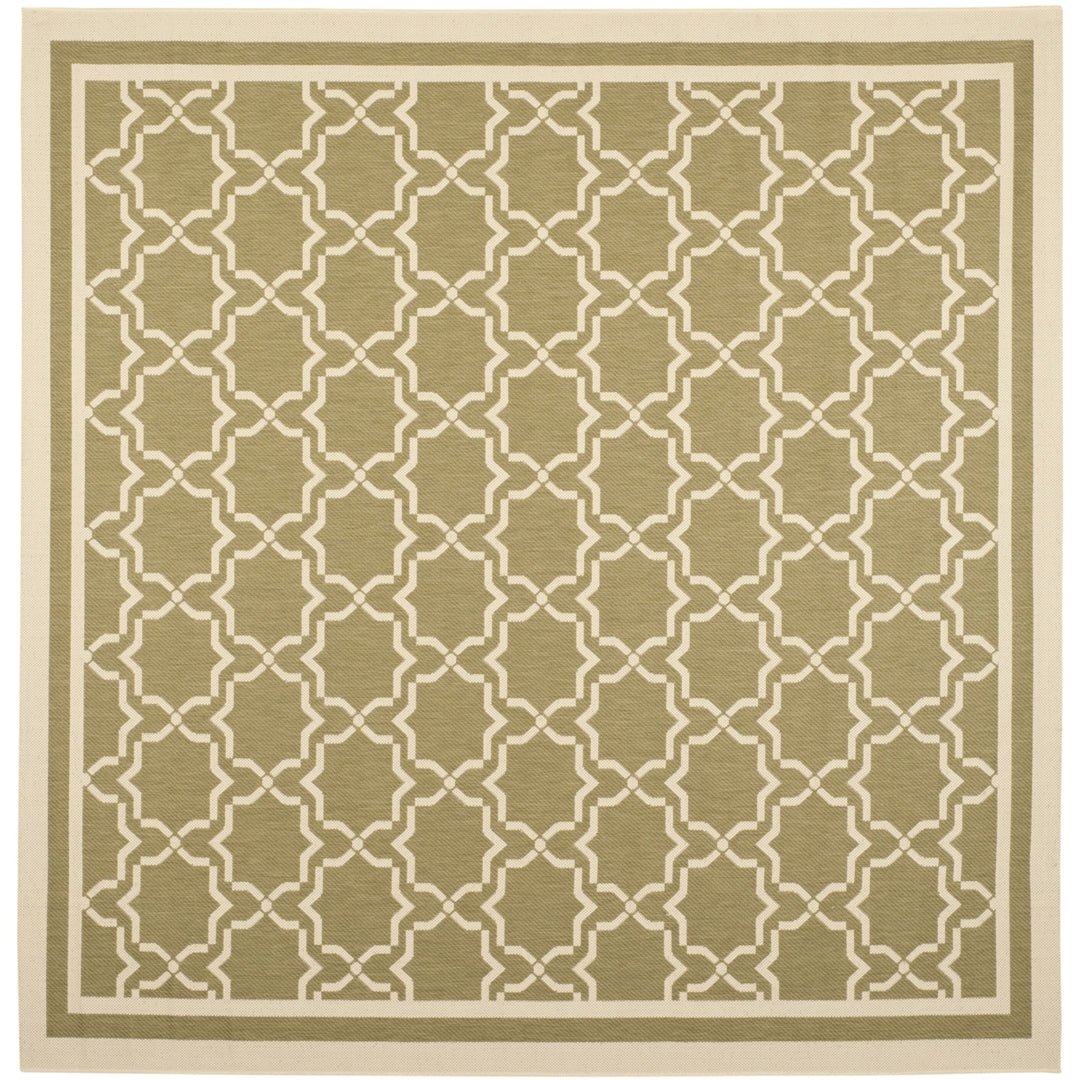 SAFAVIEH Indoor Outdoor CY6916-244 Courtyard Green / Beige Rug Image 6