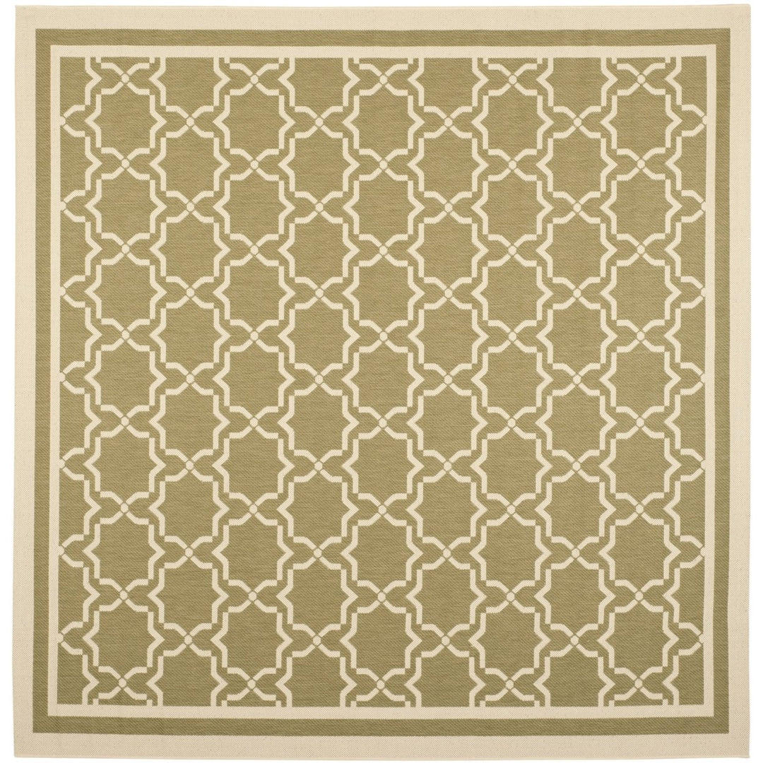 SAFAVIEH Indoor Outdoor CY6916-244 Courtyard Green / Beige Rug Image 1