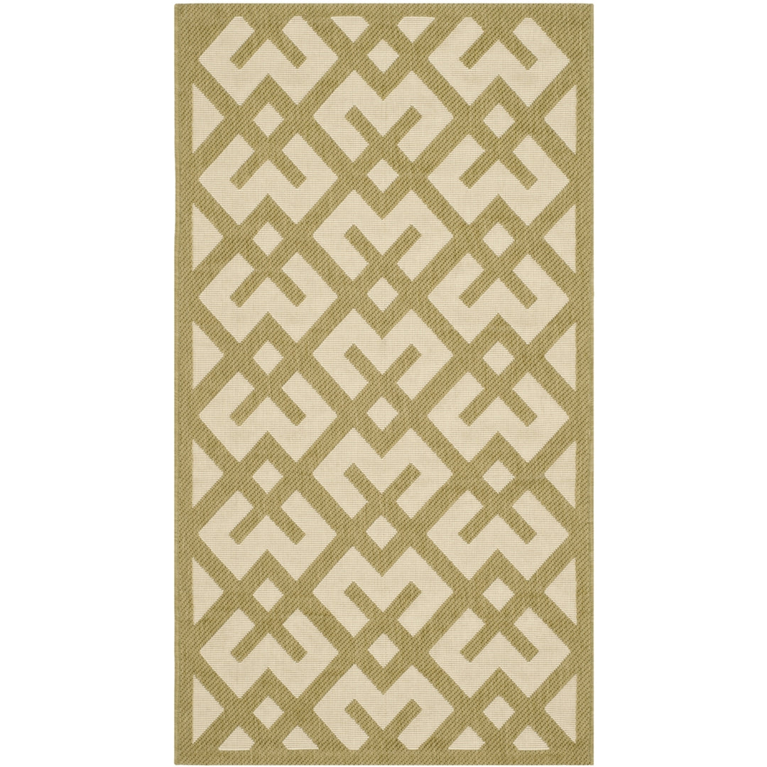 SAFAVIEH Indoor Outdoor CY6915-244 Courtyard Beige / Green Rug Image 10