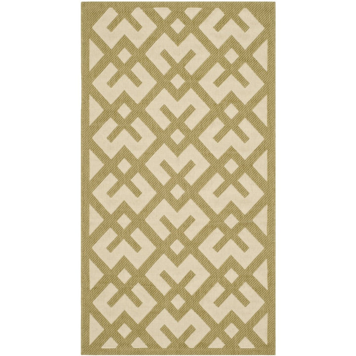 SAFAVIEH Indoor Outdoor CY6915-244 Courtyard Beige / Green Rug Image 1