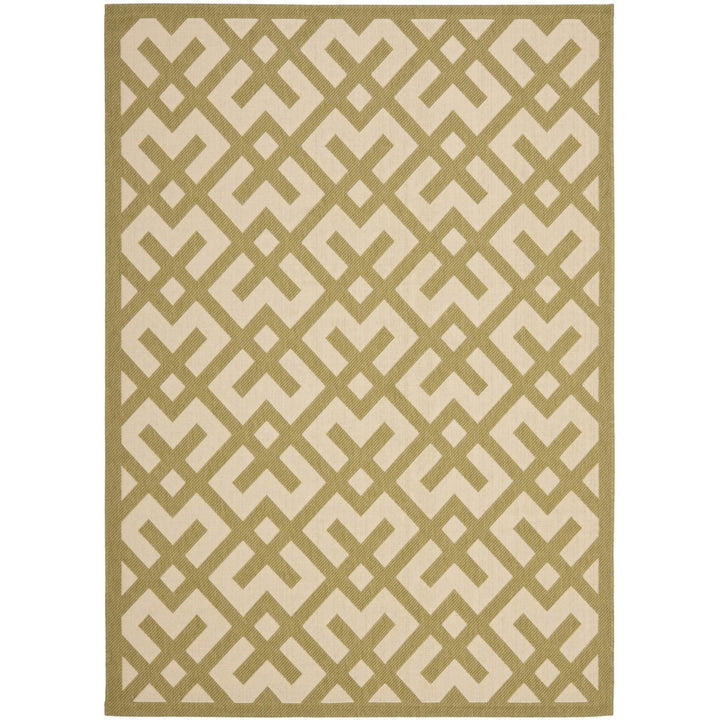 SAFAVIEH Indoor Outdoor CY6915-244 Courtyard Beige / Green Rug Image 11