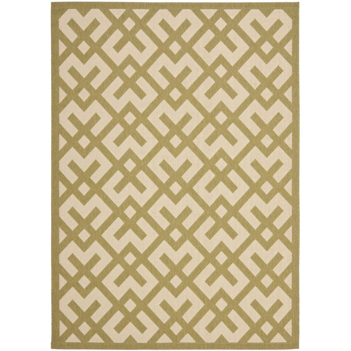 SAFAVIEH Indoor Outdoor CY6915-244 Courtyard Beige / Green Rug Image 1