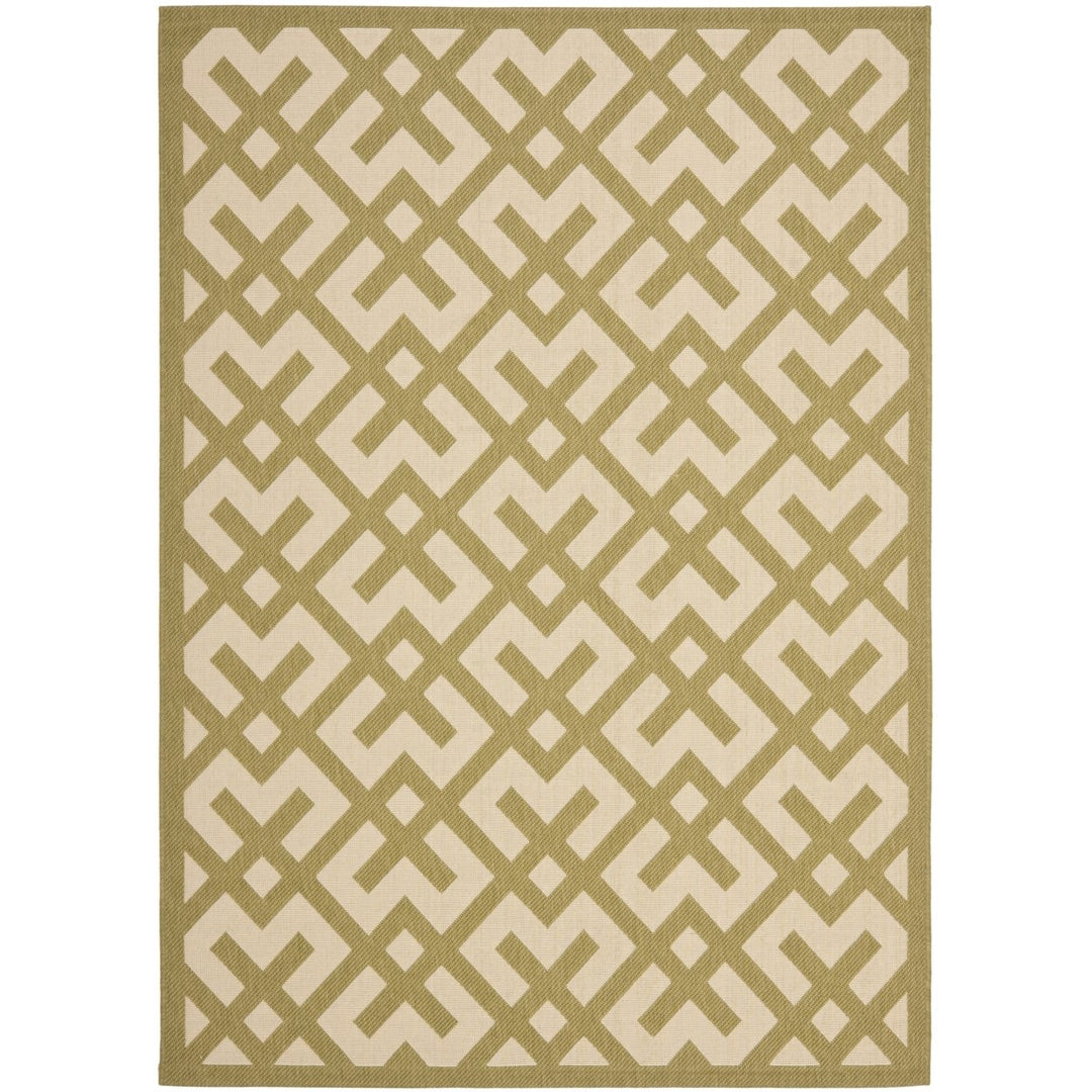 SAFAVIEH Indoor Outdoor CY6915-244 Courtyard Beige / Green Rug Image 1