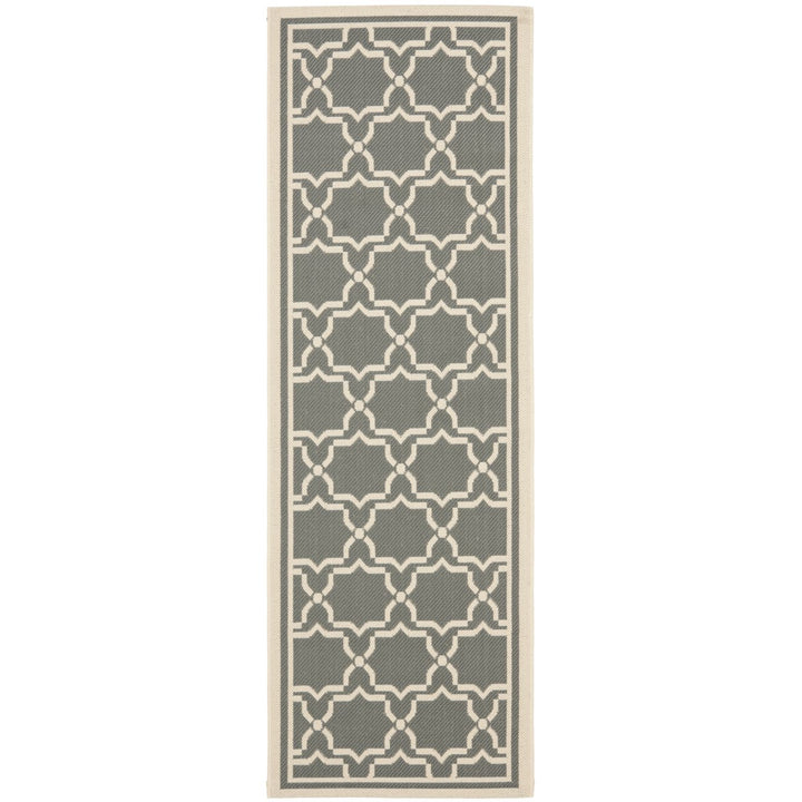 SAFAVIEH Outdoor CY6916-246 Courtyard Anthracite / Beige Rug Image 1