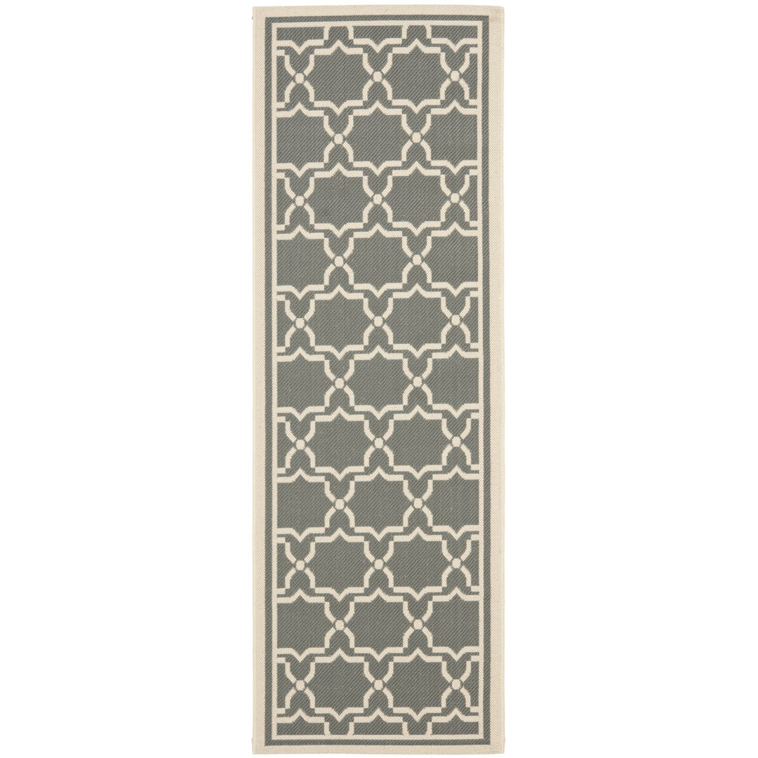 SAFAVIEH Outdoor CY6916-246 Courtyard Anthracite / Beige Rug Image 1