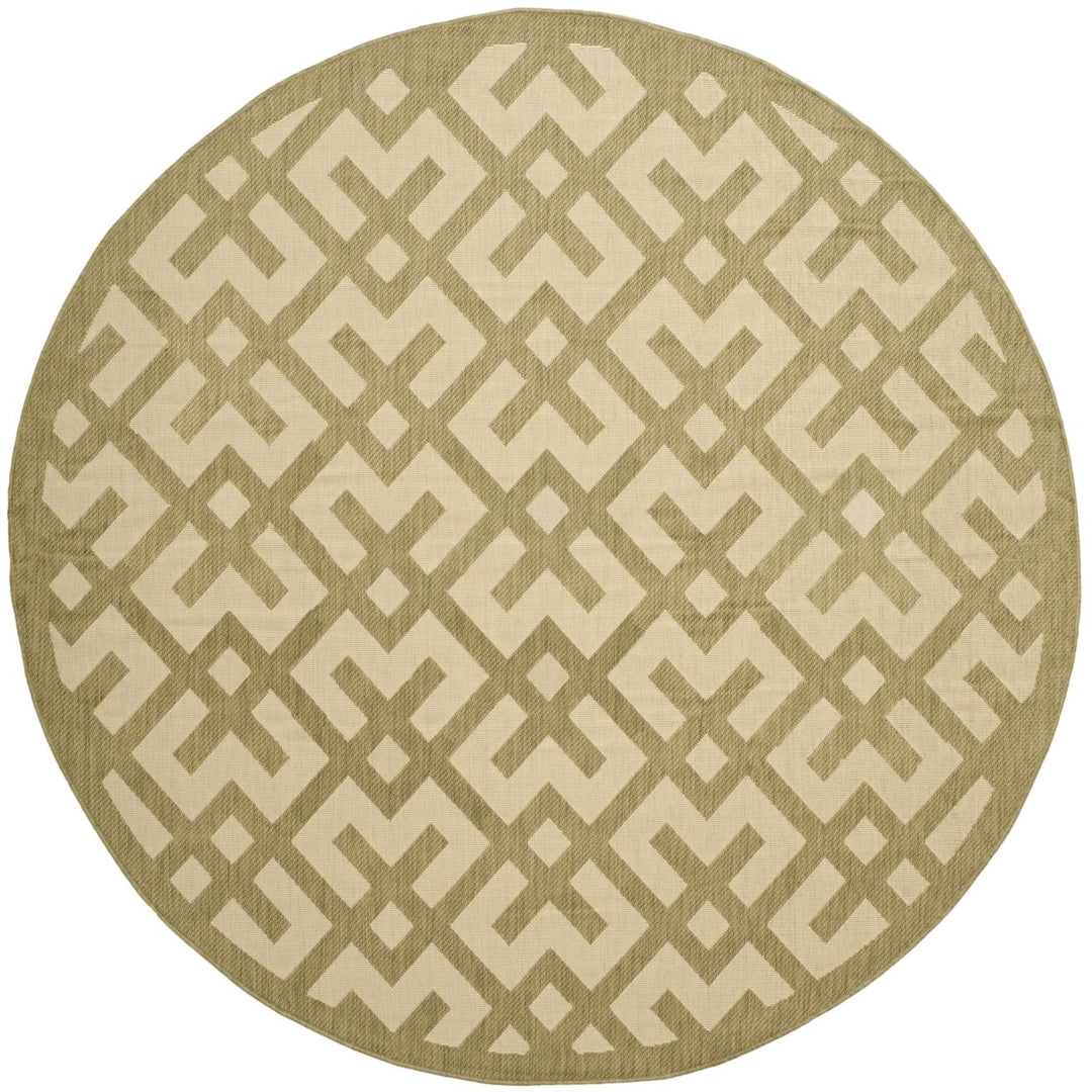 SAFAVIEH Indoor Outdoor CY6915-244 Courtyard Beige / Green Rug Image 12