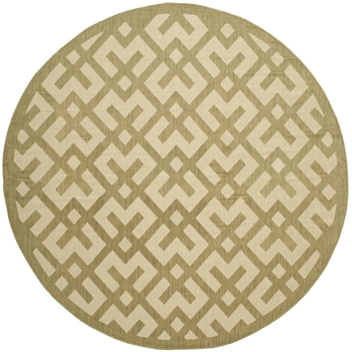 SAFAVIEH Indoor Outdoor CY6915-244 Courtyard Beige / Green Rug Image 1