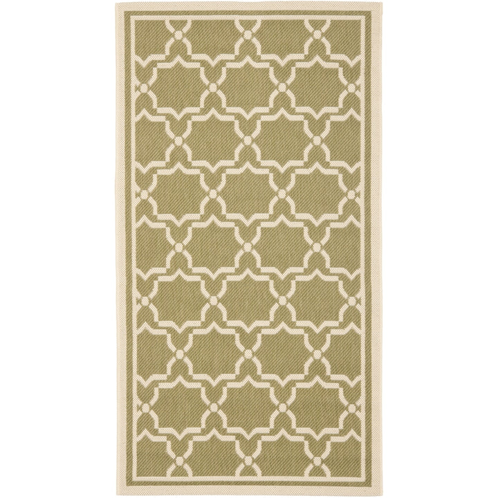 SAFAVIEH Indoor Outdoor CY6916-244 Courtyard Green / Beige Rug Image 9