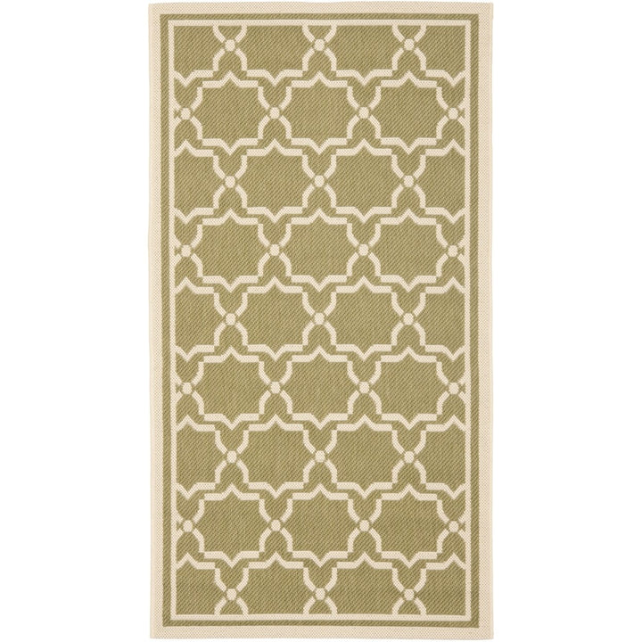 SAFAVIEH Indoor Outdoor CY6916-244 Courtyard Green / Beige Rug Image 1