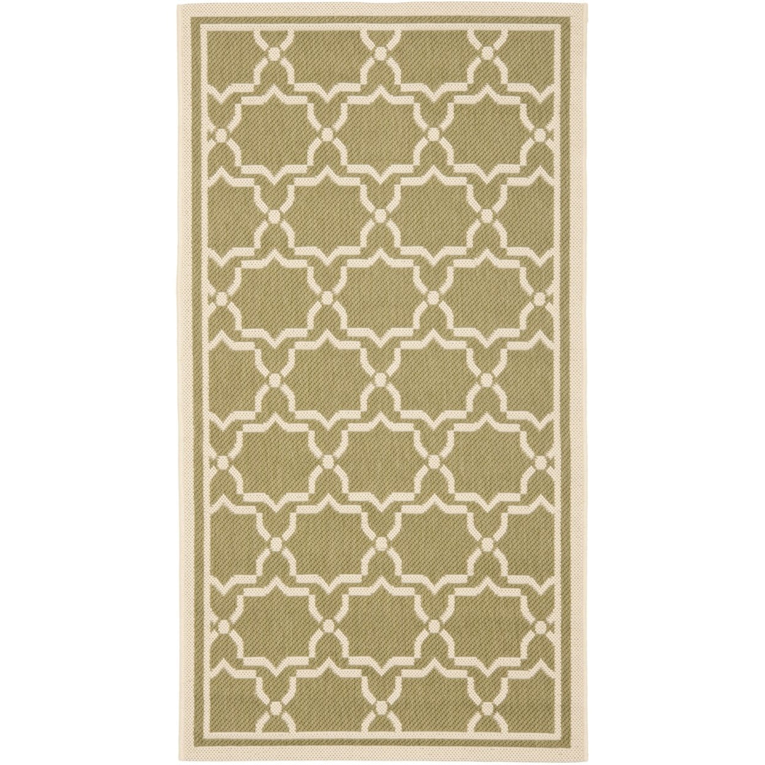 SAFAVIEH Indoor Outdoor CY6916-244 Courtyard Green / Beige Rug Image 1