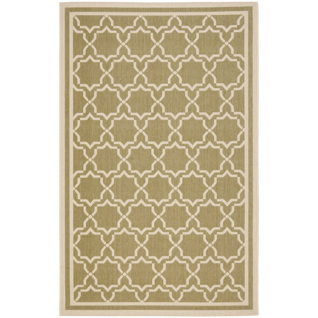 SAFAVIEH Indoor Outdoor CY6916-244 Courtyard Green / Beige Rug Image 1