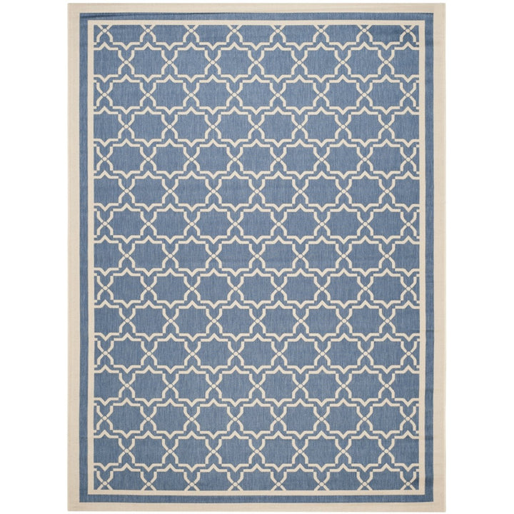 SAFAVIEH Indoor Outdoor CY6916-243 Courtyard Blue / Beige Rug Image 1