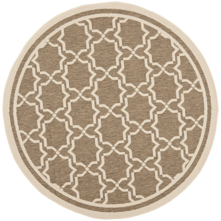 SAFAVIEH Indoor Outdoor CY6916-242 Courtyard Brown / Bone Rug Image 1