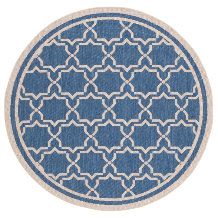 SAFAVIEH Indoor Outdoor CY6916-243 Courtyard Blue / Beige Rug Image 4