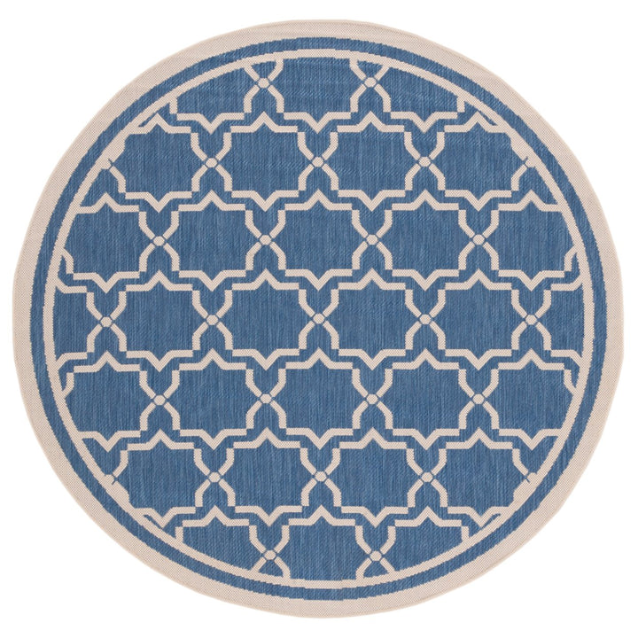 SAFAVIEH Indoor Outdoor CY6916-243 Courtyard Blue / Beige Rug Image 1