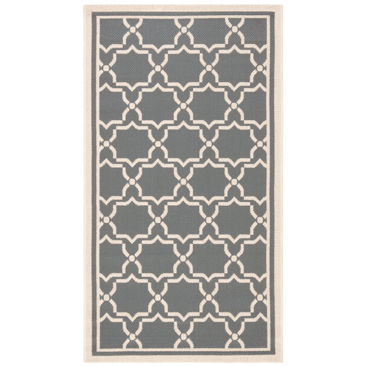 SAFAVIEH Outdoor CY6916-246 Courtyard Anthracite / Beige Rug Image 1