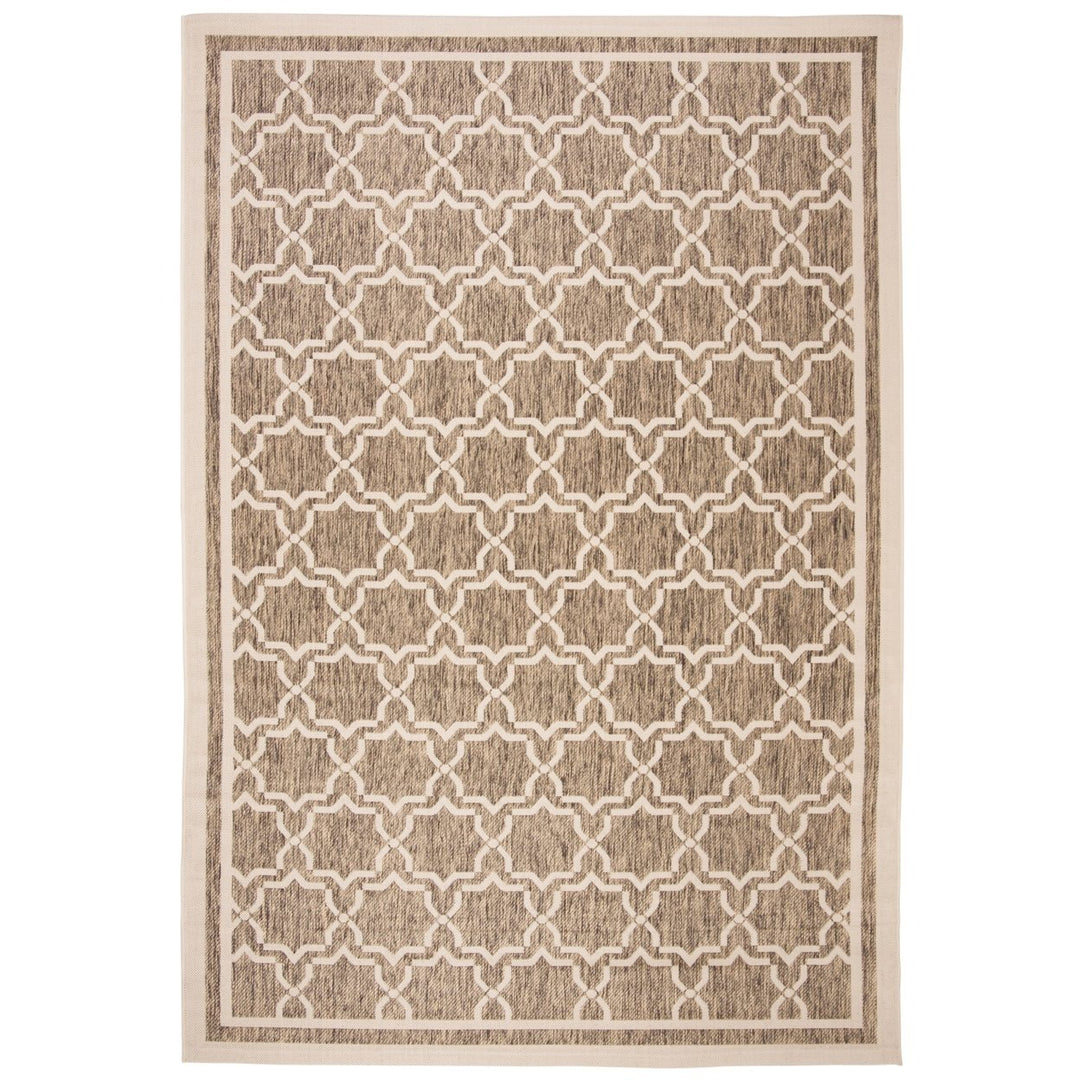 SAFAVIEH Indoor Outdoor CY6916-242 Courtyard Brown / Bone Rug Image 1