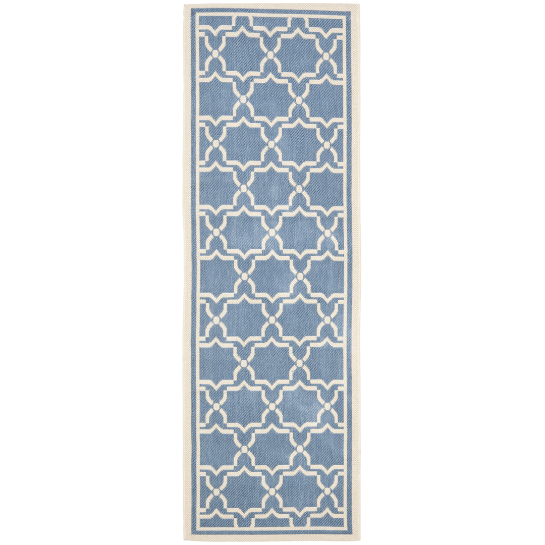 SAFAVIEH Indoor Outdoor CY6916-243 Courtyard Blue / Beige Rug Image 5