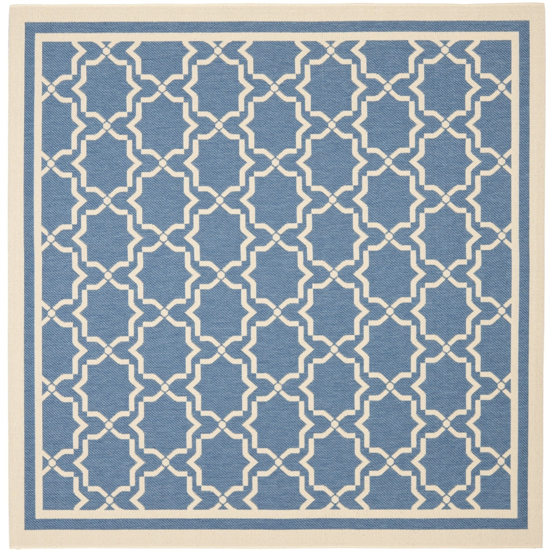 SAFAVIEH Indoor Outdoor CY6916-243 Courtyard Blue / Beige Rug Image 6