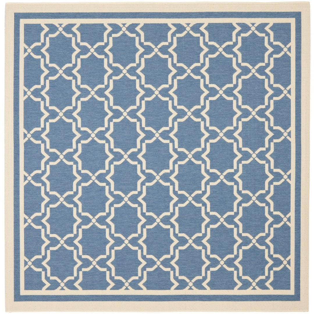 SAFAVIEH Indoor Outdoor CY6916-243 Courtyard Blue / Beige Rug Image 1