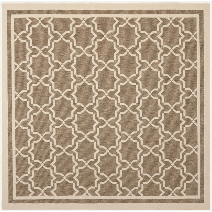 SAFAVIEH Indoor Outdoor CY6916-242 Courtyard Brown / Bone Rug Image 1