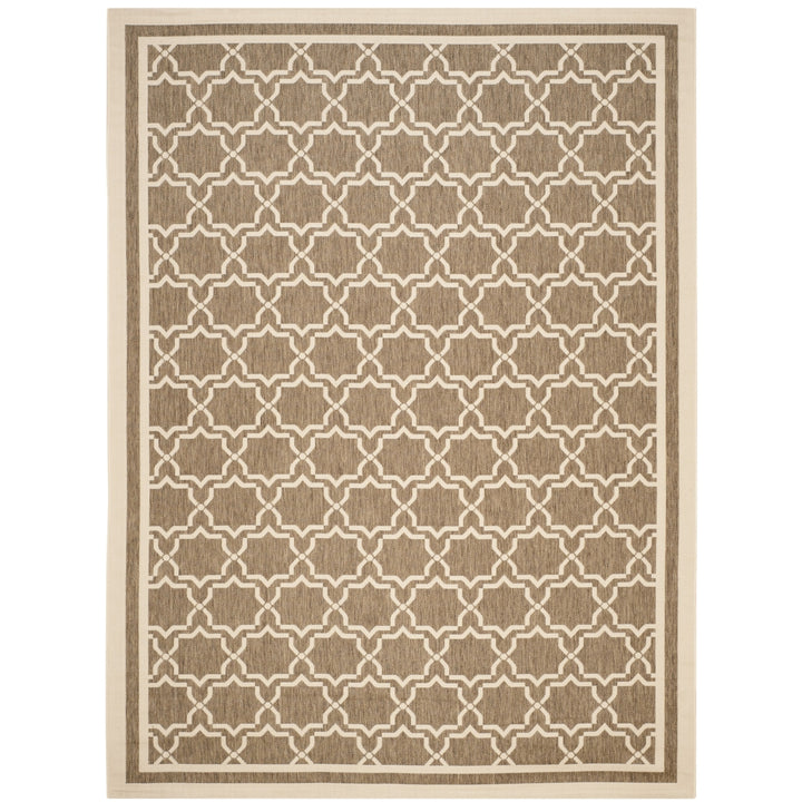 SAFAVIEH Indoor Outdoor CY6916-242 Courtyard Brown / Bone Rug Image 9