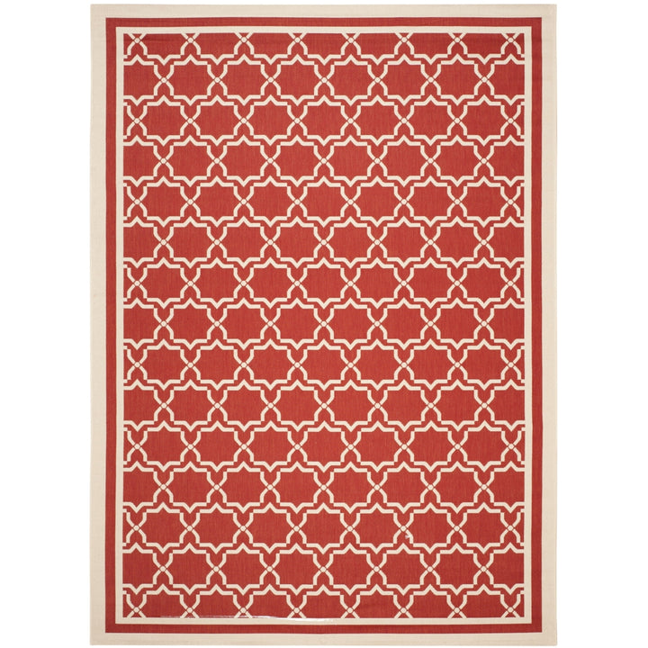 SAFAVIEH Outdoor CY6916-248 Courtyard Collection Red / Bone Rug Image 4