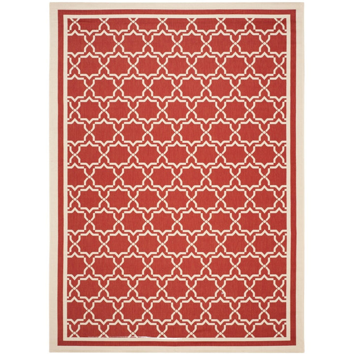 SAFAVIEH Outdoor CY6916-248 Courtyard Collection Red / Bone Rug Image 1