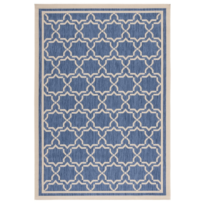 SAFAVIEH Indoor Outdoor CY6916-243 Courtyard Blue / Beige Rug Image 1