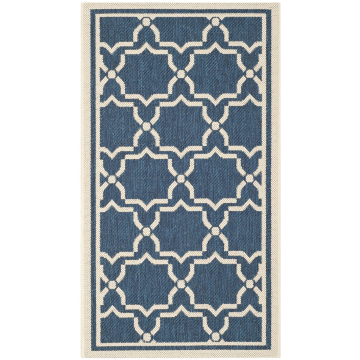 SAFAVIEH Indoor Outdoor CY6916-268 Courtyard Navy / Beige Rug Image 1