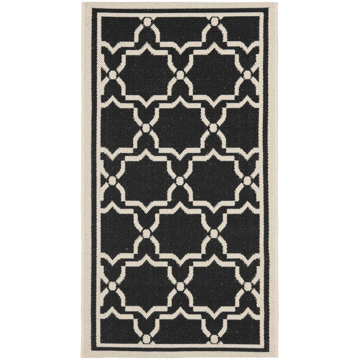 SAFAVIEH Indoor Outdoor CY6916-226 Courtyard Black / Beige Rug Image 9